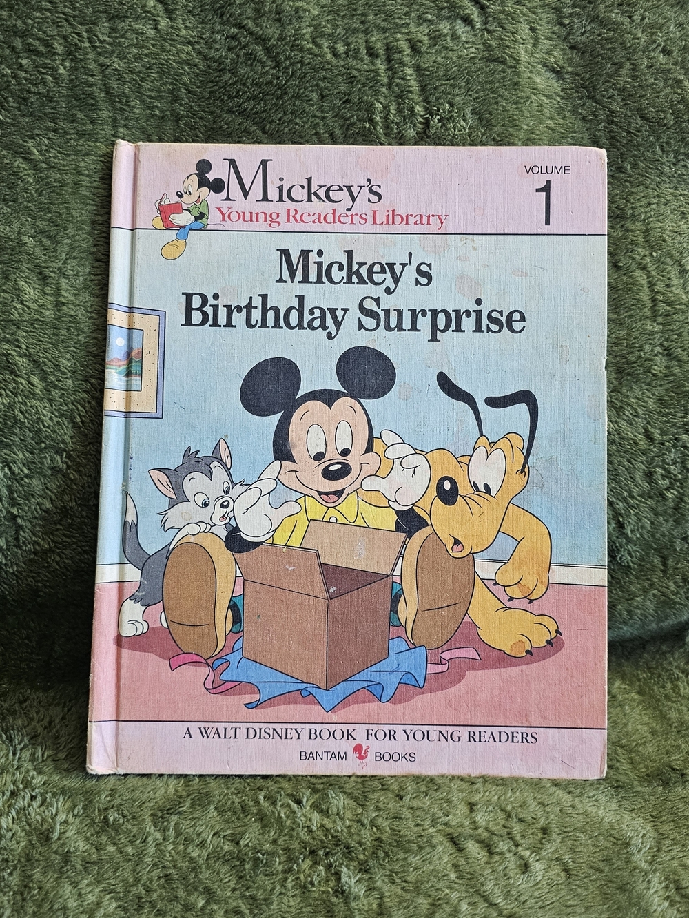 Disney Mickey's Birthday Surprise Vintage Kids Book Young Readers Library Vol 1